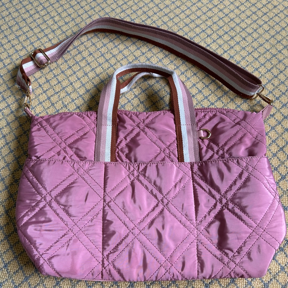 Quilted Pink Tote Bag
